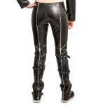 Crocodile Leather Pants with Zippers