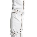 White Leather Pants with Zippers