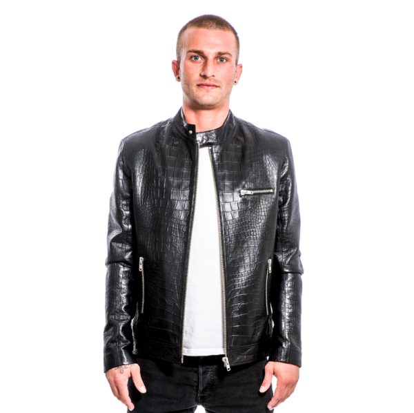 Biker Jacket Embossed Crocodile