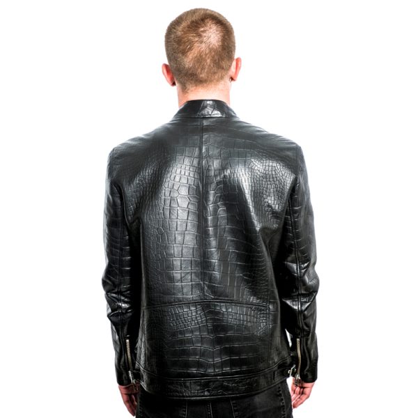 Biker Jacket Embossed Crocodile