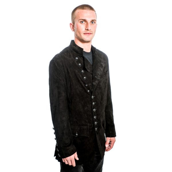 Military Jacket Black Suede