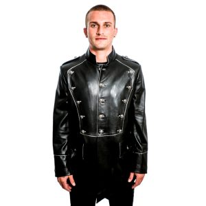 Military Leather Jacket Black