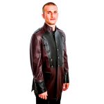Military Leather Jacket Burgundy