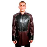 Military Leather Jacket Burgundy
