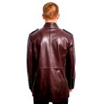Military Leather Jacket Burgundy