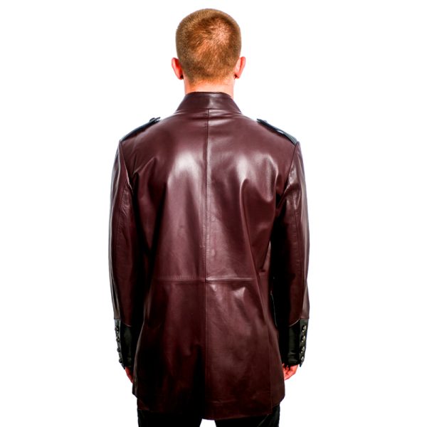 Military Leather Jacket Burgundy