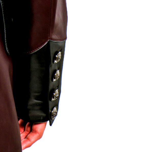 Military Leather Jacket Burgundy