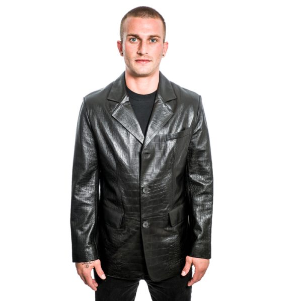 Suit Jacket in Embossed Crocodile
