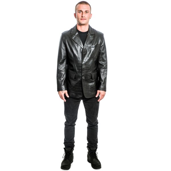 Suit Jacket in Embossed Crocodile