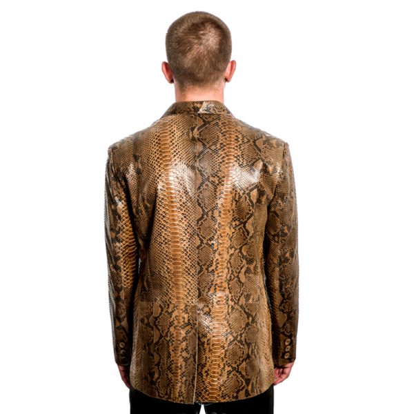 Suit Jacket in Genuine Python Brown