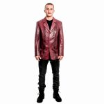 Suit Jacket in Genuine Python Burgundy