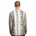 Suit Jacket in Genuine Python White/Grey
