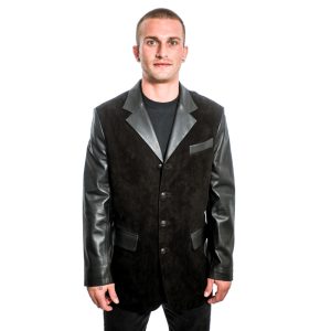 Suit Jacket in Suede and Leather