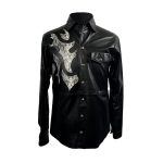 Sterling Leather Shirt Snake Black