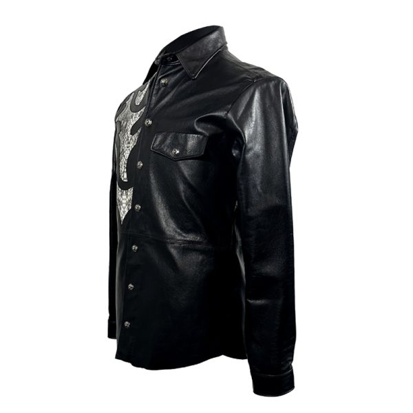 Sterling Leather Shirt Snake Black
