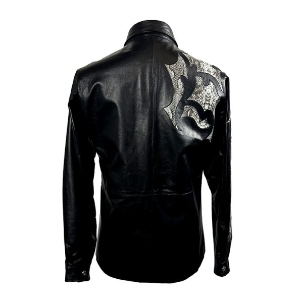 Sterling Leather Shirt Snake Black