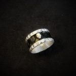 Silver Ring w Genuine Python n Skull