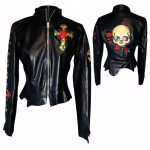 Edge Leather Jacket Skull