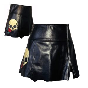 Edge Leather Skirt Skull