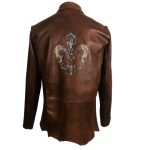 Edge Leather Shirt Brown with Snake