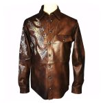 Sterling Leather Shirt Snake Brown
