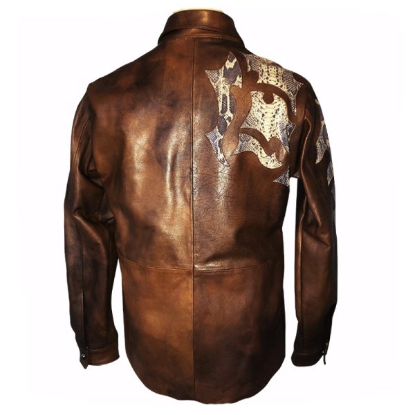 Sterling Leather Shirt Snake Brown