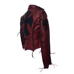 Edge Leather Jacket Snake Cross Red Distressed