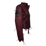Edge Leather Jacket Snake Cross Red Distressed