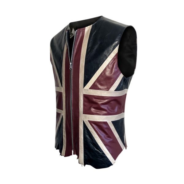 UK Union Jack Leather Vest