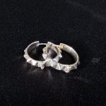 Black Crocodile with Pyramids in Silver Full Jewelry Set