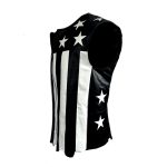 Black & White Stars & Stripes Leather Vest
