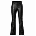 Leather Pants with Crocodile Trims