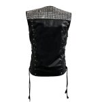 Pyramid Stud Leather Vest with Skull Lacings