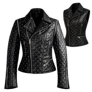 Leather Jacket & Vest Quilted with Swarovski