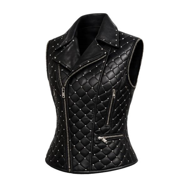 Leather Jacket & Vest Quilted with Swarovski