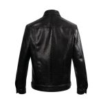 Snakeskin Trucker Jacket Black